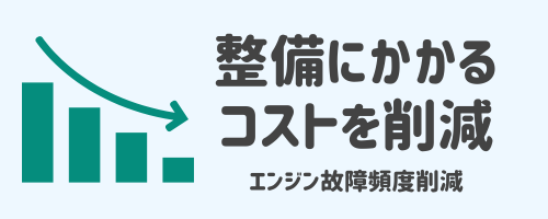 「エンジン故障頻度を減らし整備コストを削減」